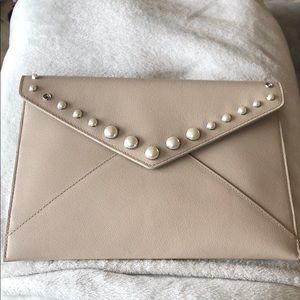 Rebecca Minkof Leo clutch w/ Pearl Studs